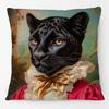 European Retro Vintage Royal Animals Portraits Leopard Panther Dog Cat Cushion Covers Sofa Pillowcase