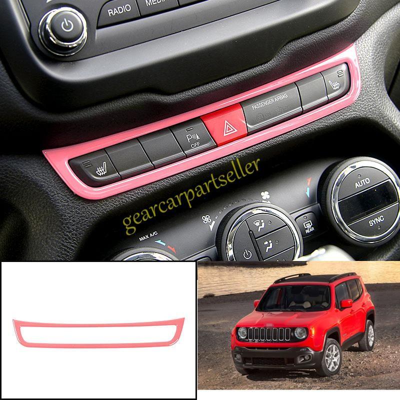 Для Jeep Renegade 15 16 17 Светло-розовая панель с кнопкой аварийного освещения, отделка 1 шт.