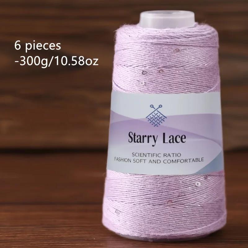 6 pezzi di filato di pizzo per lavorare a maglia e uncinetto 60% cotone 50 g/pz 175 m/pz Filato morbido e traspirante per maglioni, sciarpe, cappelli Filato per uncinetto