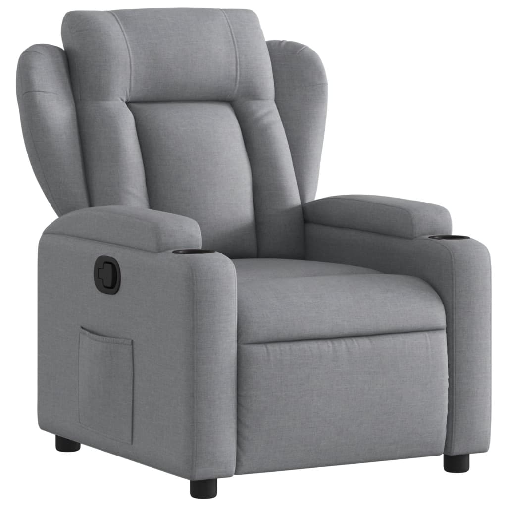 Relaxation Armchair Light Grey Fabric