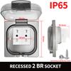 IP65 Waterproof Outdoor Socket, 16A High Power Wall Plate, 250V US/Thai Style 10A Receptacle, Bathroom & Weatherproof Electrical