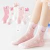 5 Pairs/Lot Summer New Children Cotton Socks Girl Fashion Baby Cute Soft Breathable Socks 3-15 Years For Kids Teen Student Socks