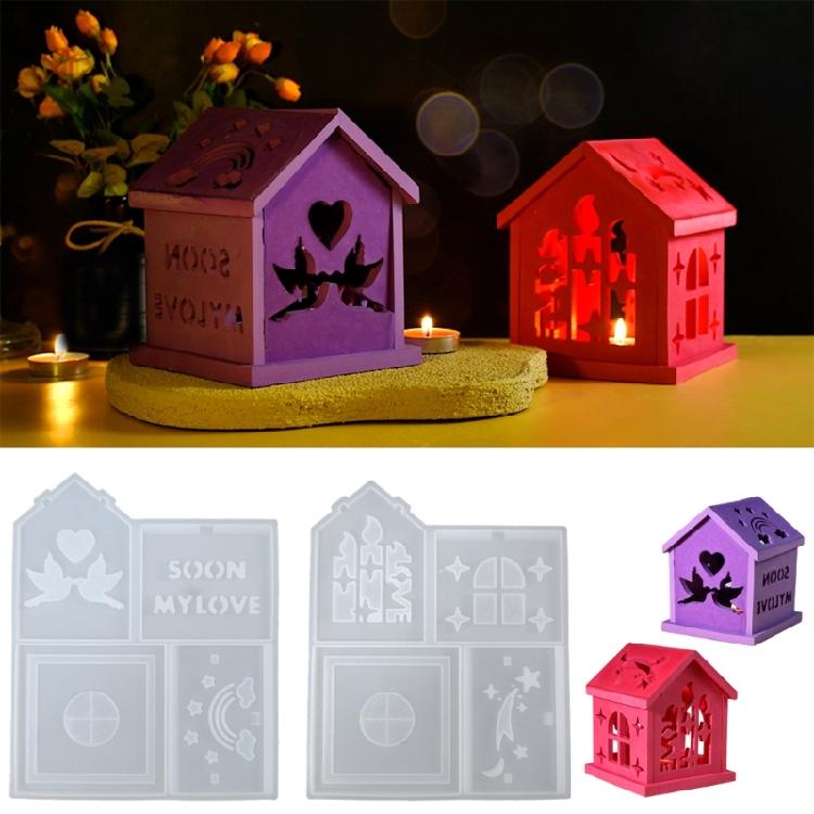 Handmade House Shape Charm Keychain Molds Stylish Sturdy Silicone Set Accessory for Craft Enthusiasts Daily Use