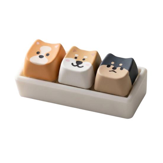 Portable Desk Toy Cartoon Dog Fidget Keyboard Toy, 1/2/3/4/9-Key Push Button Stress Relief Gadgets Mini for Backpack Handbag Purse Charm Keychain