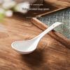 White Ceramic Large Soup Spoon