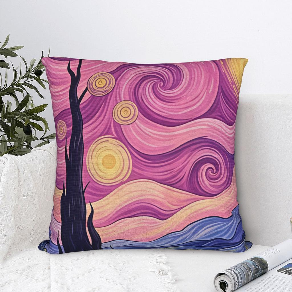 Van Gogh Oil Painting Pillow Case Novelty Pillow Cover Polyester Graphic Cushion Cover Pillowcases For Sofa Home Decorative