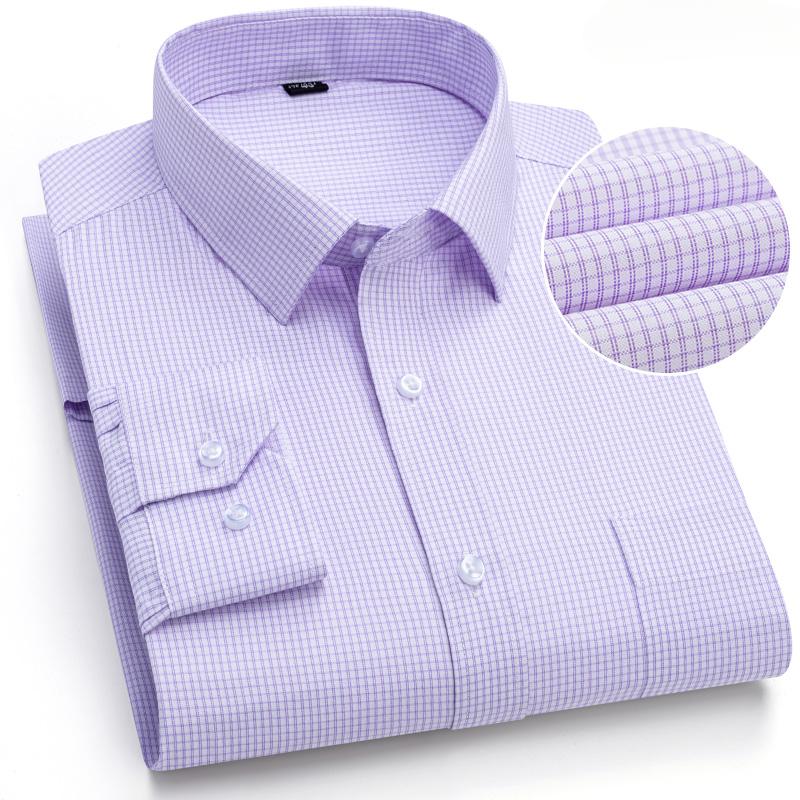 New in shirt elegants cotton long-sleeve shirts for men slim fit Casual plain shirt plaid designer tops soft houndstooth clothes
