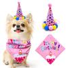 Cartoon Dog Birthday Bib and Party Hat Decorative Pet Birthday Decorations Set  Pet Accessories