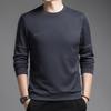 Pulover pentru bărbați noi de primăvară și toamnă, ocazional, tricou cu mâneci lungi, cu gât rotund, cămașă sport cu fundul