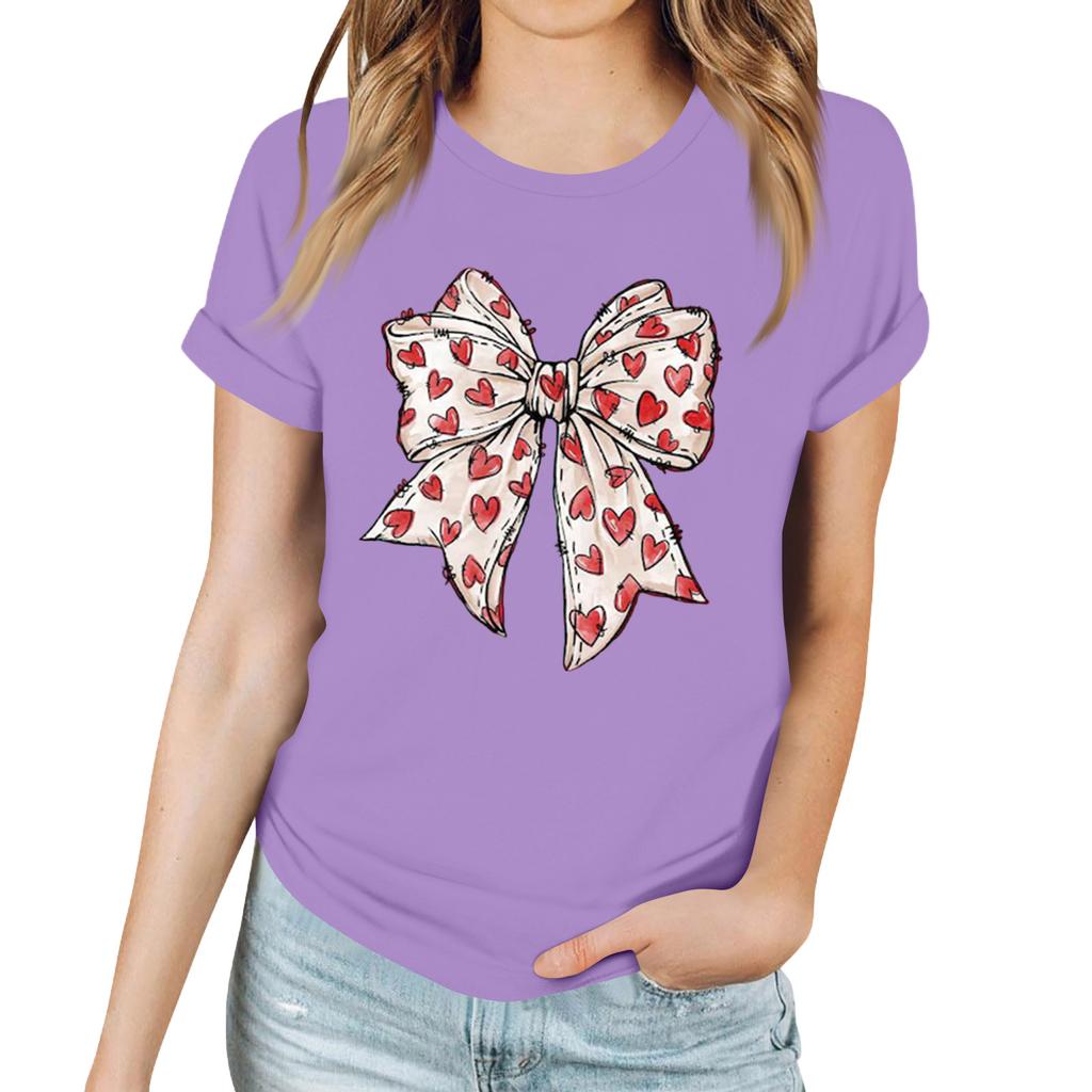 Women's Casual Sunflower Print T-Shirt, Round Neck Pullover Short Sleeve Top