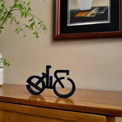 Sculpture de vélo minimaliste abstraite en fil de fer, silhouette de vélo de route et de montagne, figurine décorative pour bureau