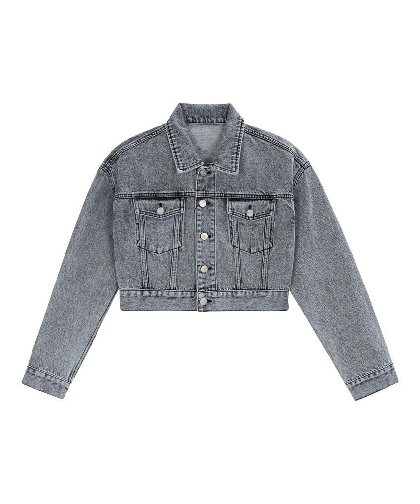 Philogram Black Snow Crop Denim Jacket