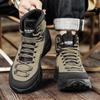 Men's Retro High-Top Hiking Boots: Autumn/Winter Casual Sports Martin Boots for Outdoor and Work.
