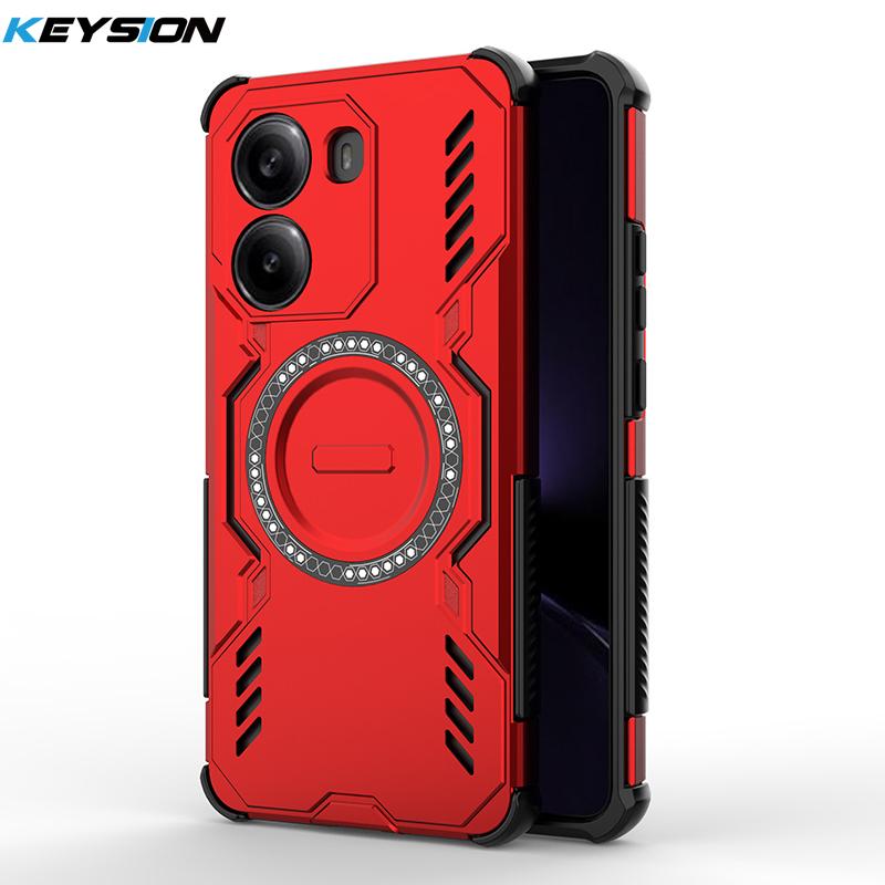 KEYSION Hollow Heat Dissipation Case for Xiaomi POCO X7 Pro Silicone+PC Magnetic Cooling Shockproof Phone Cover for Redmi Turbo4