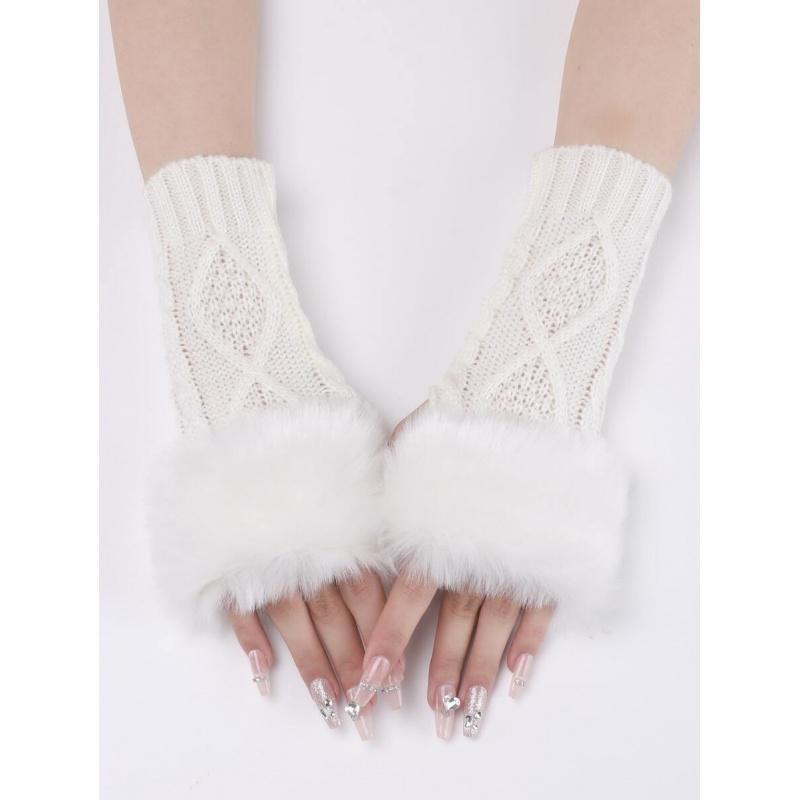 Meier T 31935 diamond short fur gloves diamond short gloves one-size белый
