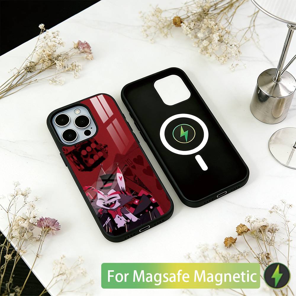 

H-Hazbin H-Husk Phone Case For iPhone17,16,15,14,13,12,11 Plus,Pro Magnetic with Magsafe Wireless Charging iPhone17Air