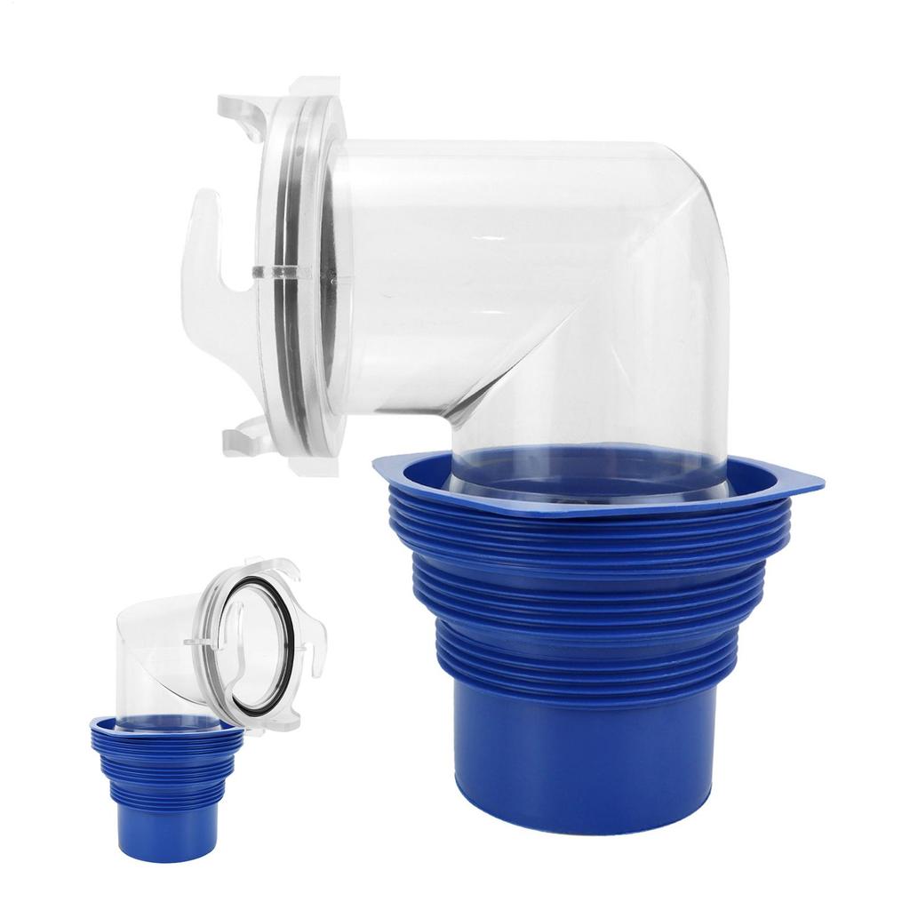 RV Sewer Hose Fitting Clear RV Sewer Hose Elbow With 4-in-1 Adapter 360 Degree Swivel Joint Trailer Waste Pipe Connector