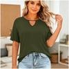 Women's Plus Size Casual Short Sleeve Top V Neck Loose Fit Solid Color T Shirt Lightweight Comfortable Soft Fabric