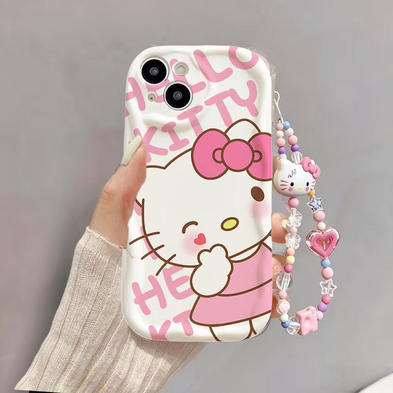 Cute Hello Kitty Chain Bracelet Casing For Huawei Honor 600 400 Lite Pro X9B X8C X8B X8A X9D X7D X7B X7A X6B X6C 90 Lite 5G Case