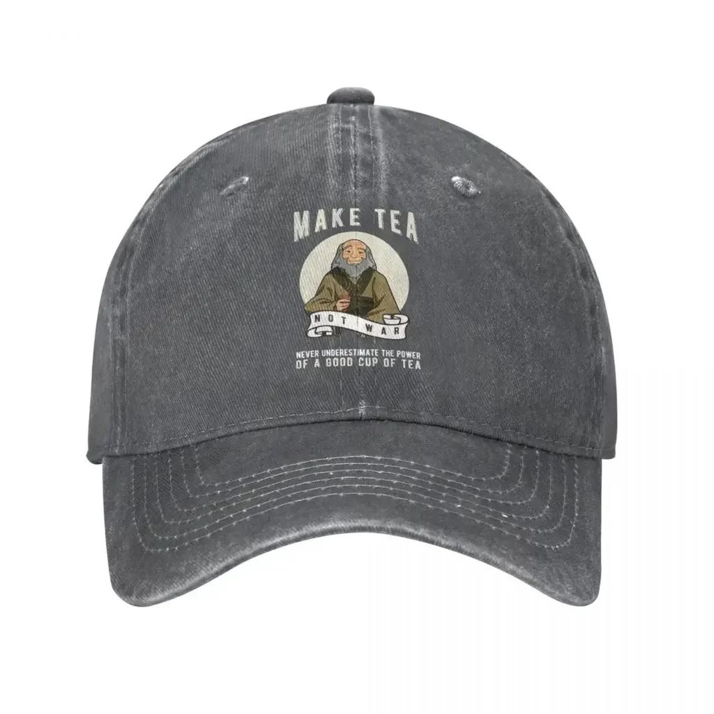 Uncle Iroh Jasmine Baseball Cap for Men Women Distressed Denim Headwear The Last Airbender Anime Activities Adjustable Fit Caps