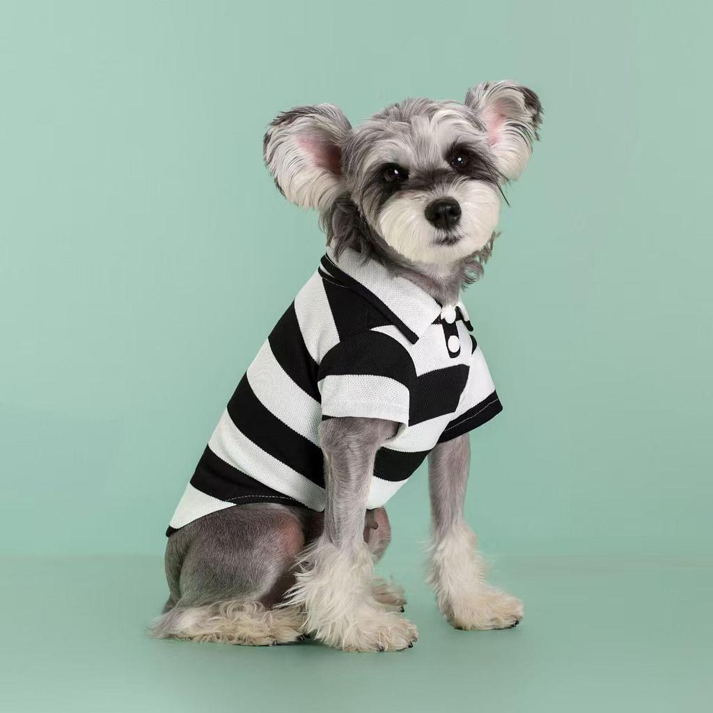 New Striped Pet Collar Shirt: Classic, Lightweight, Dirt-Resistant Summer Wear for Dogs & Cats