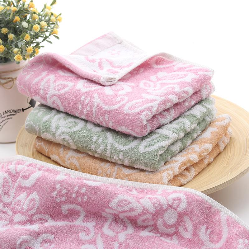 Serviette pour enfants en fibre de bambou non torsadée Jacquard Serviette de toilette pour le visage absorbante et douce pour enfants