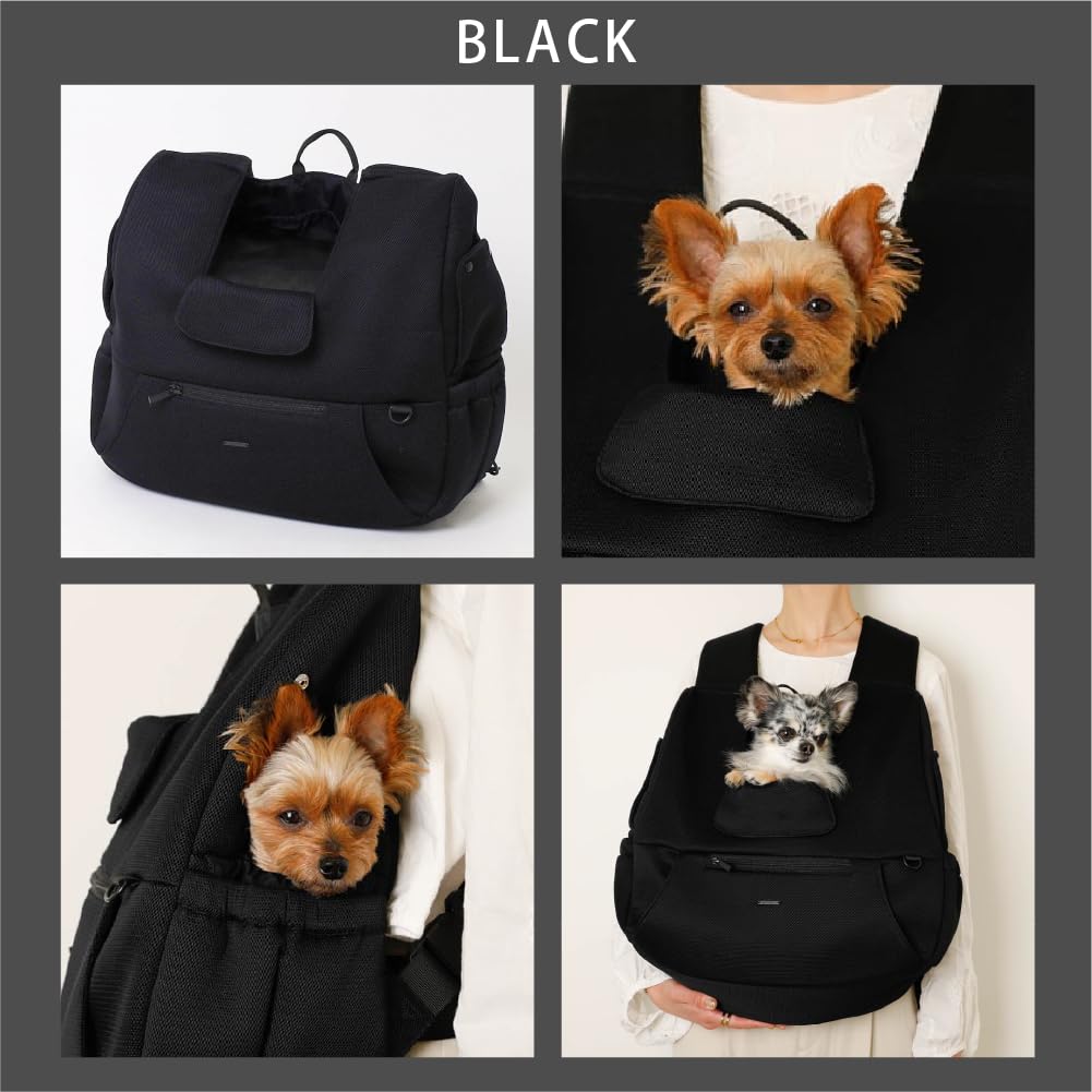Lightweight Backpack for Dogs Popular Brand for Toy and Small Dogs monchéri Mesh-Front (Black/Medium) - Cute, Stylish, Poodles, Chihuahuas,