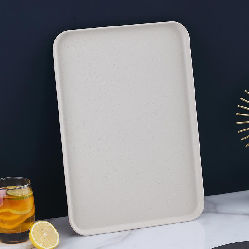 Wheat Straw Multifunctional Tray: Rectangular Tea Set, Fruit, or Puzzle Storage Solution