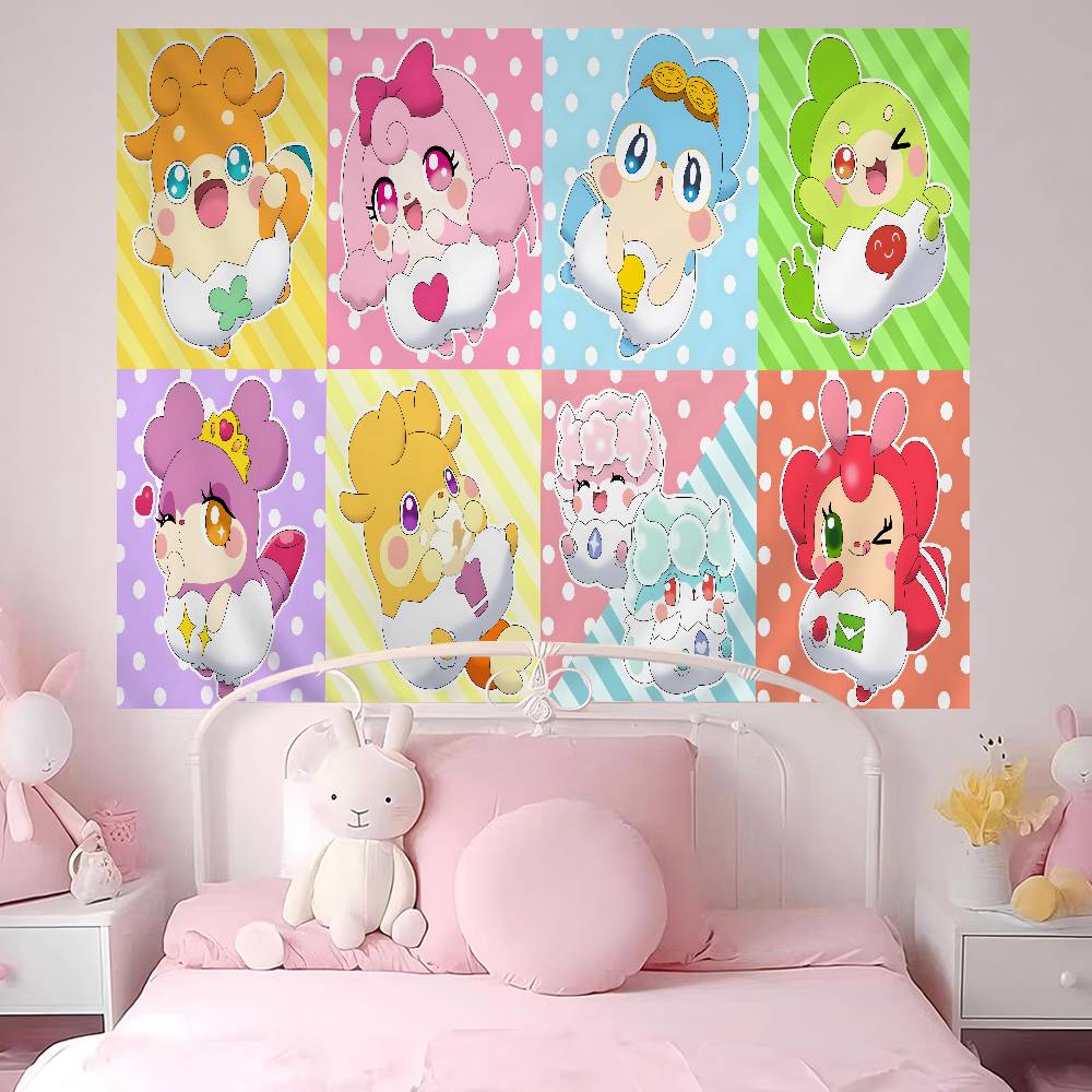 Cocotama Anime Cartoon Tapestry Art Science Fiction Room Home Decor Wall Hanging Home Decor