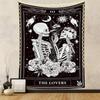 Naykow Skull Tapestries Black and White Skeleton Gothic Grunge Dark Witchy Wall Hanging Decor Tapestry for Bedroom Aesthetic Alt