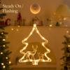 LED Kerst Zuignap Raamlicht, Werkt op Batterijen, Ster Boom Krans Hangdecoratie voor Huis Slaapkamer Winkel