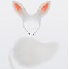 Rabbits Costume Accessories Plush Ear Hairband Tail Halloween Costume Accessories Set for Kid Girl Halloween Cosplay