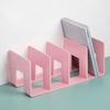Acrylic Bookends with Four-Compartment Dividers Bookend Horizontal And Vertical Use Durable Acrylic Desktop Organizer for Office And Home