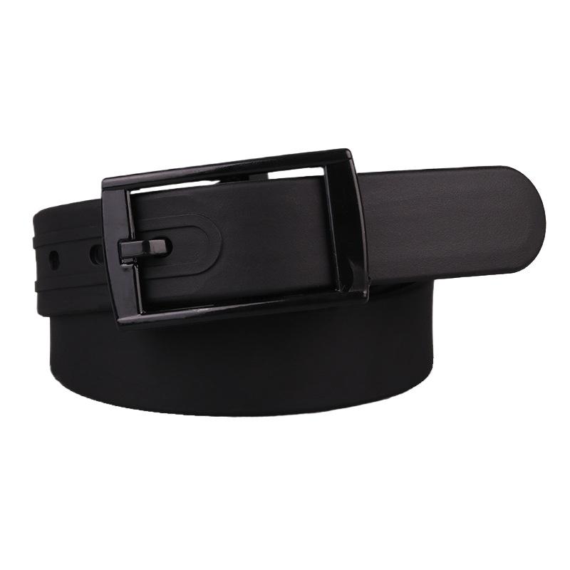 Plain Candy Colors Silicone Rubber Leather Wavy Shape Belt Plastic Buckle Cute Without Metal Belts for Men and Women Waistband
