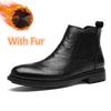 Fashion Genuine Leather Fashion Mens Shoes Retro Casual Male Boots All-match Motorcycle Ankle Boots Men Winter Warm Winter Brogue Shoes