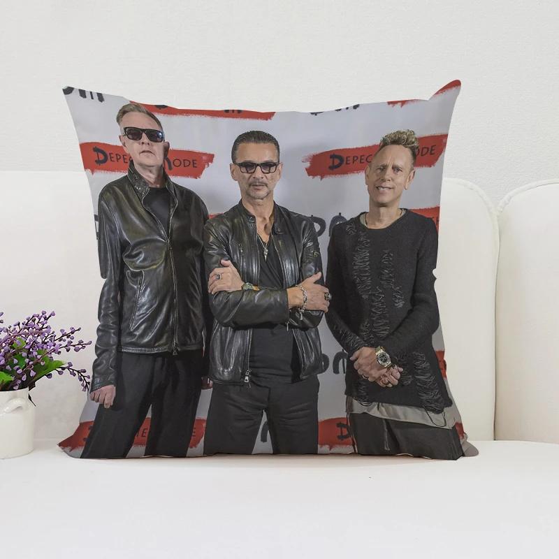 Wendbarer bedruckter Kissenbezug D-Depeche M-Mode Fan-Geschenk Zuhause Sofa Dekokissenbezug Stuhl Lendenkissen 40x40