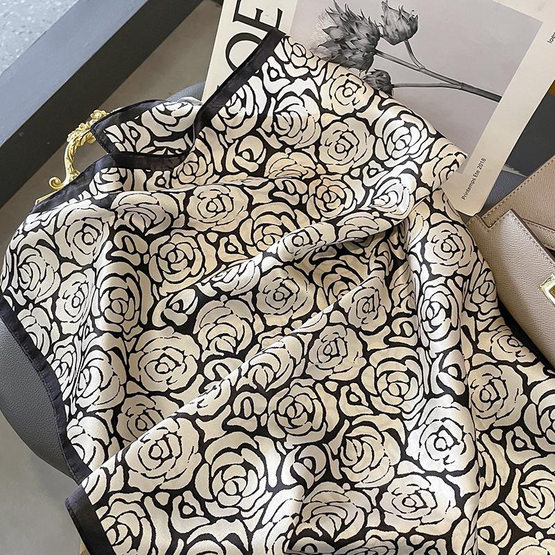 New 100% Natural Silk Square Scarf Women Neck Hairband Foulard Bandana Scarves Female Neckerchief Neck Wrist Headkerchief Shawl