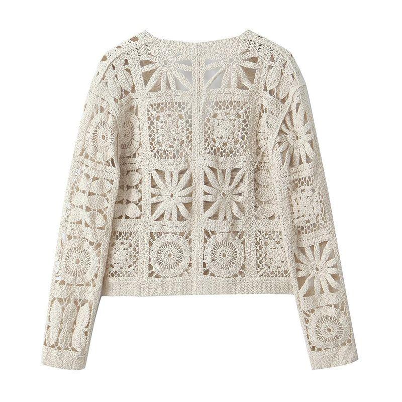 Araltay Western Style Women Clothes French Style New Mori Look Idle Style Three-Dimensional Hollow Crochet Knitting Suit Women