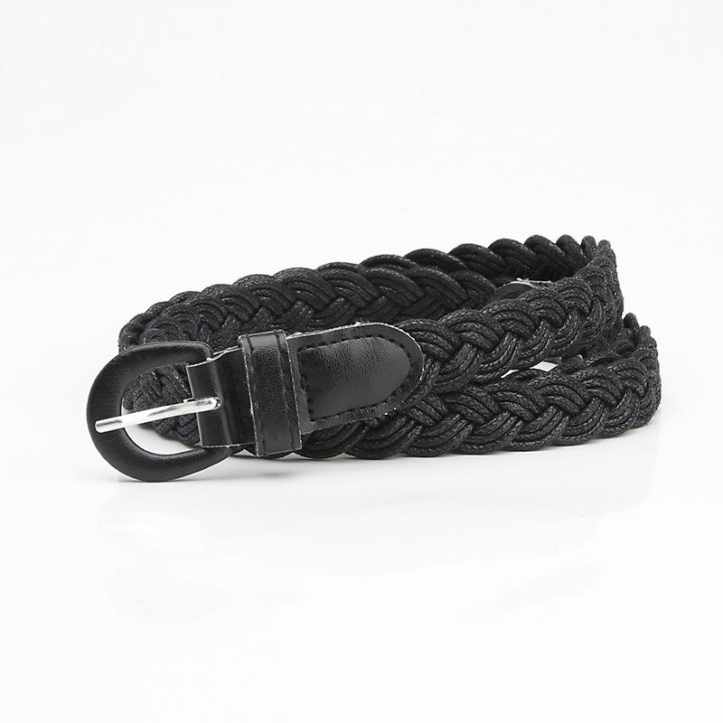 Retro Mori Girl Women's Cable Knit Buckle Belt - Versatile Korean Style Decorative Accessory