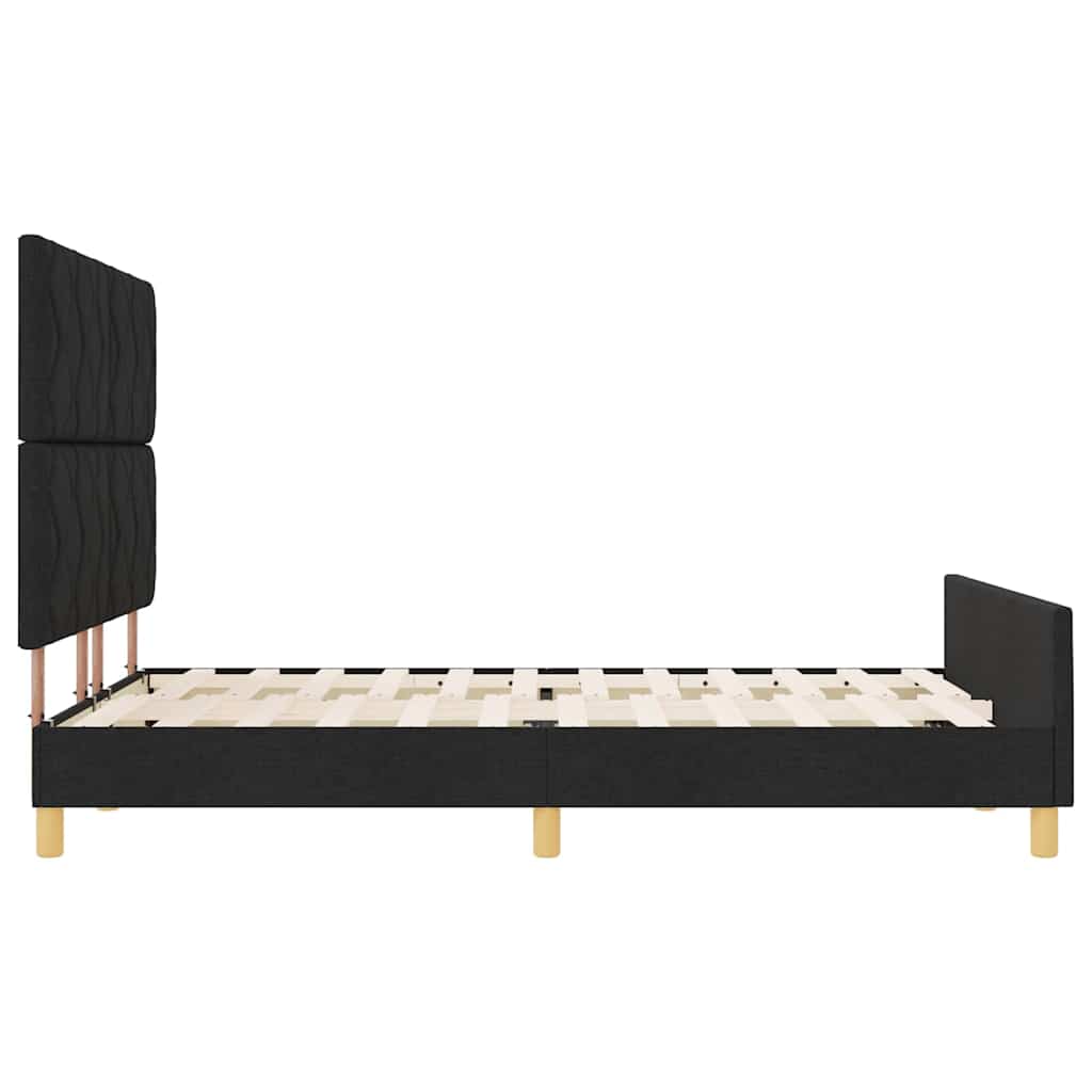 Bed Frame with Headboard Black 160 x 200 cm Fabric