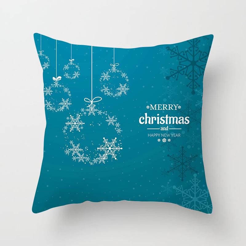 Wish Home Christmas Snowflake Digital Printing Peach Skin Car Pillow Cushion Pillow Case