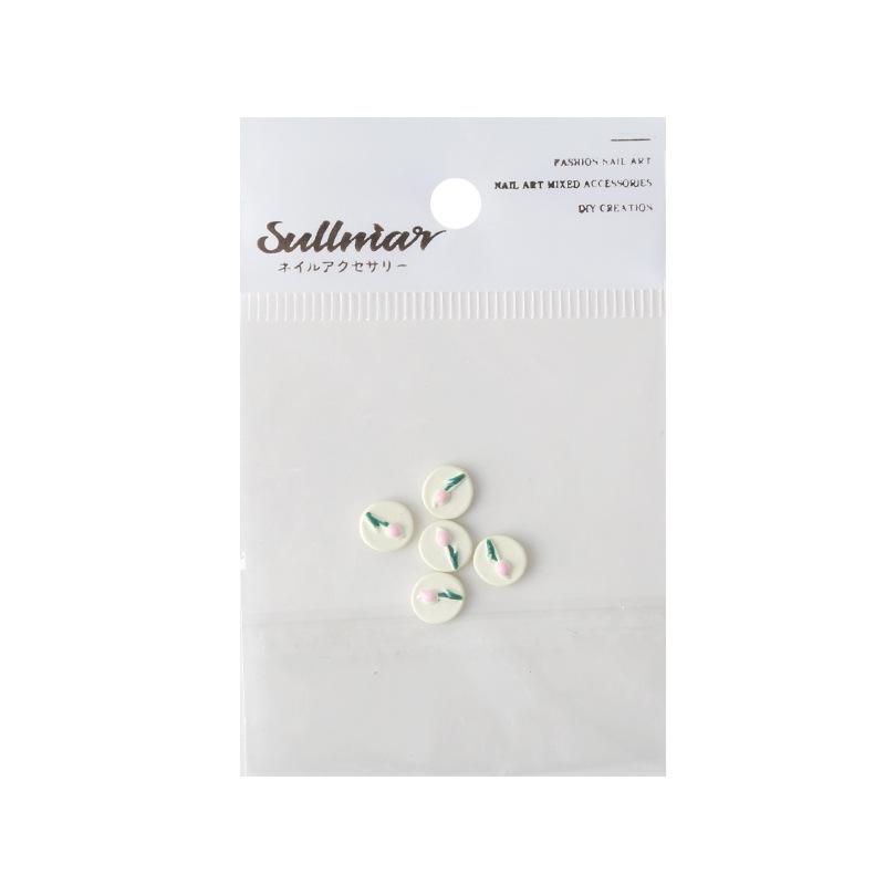 Vintage Tulip Flower Nail Decorations - 5 Pcs
