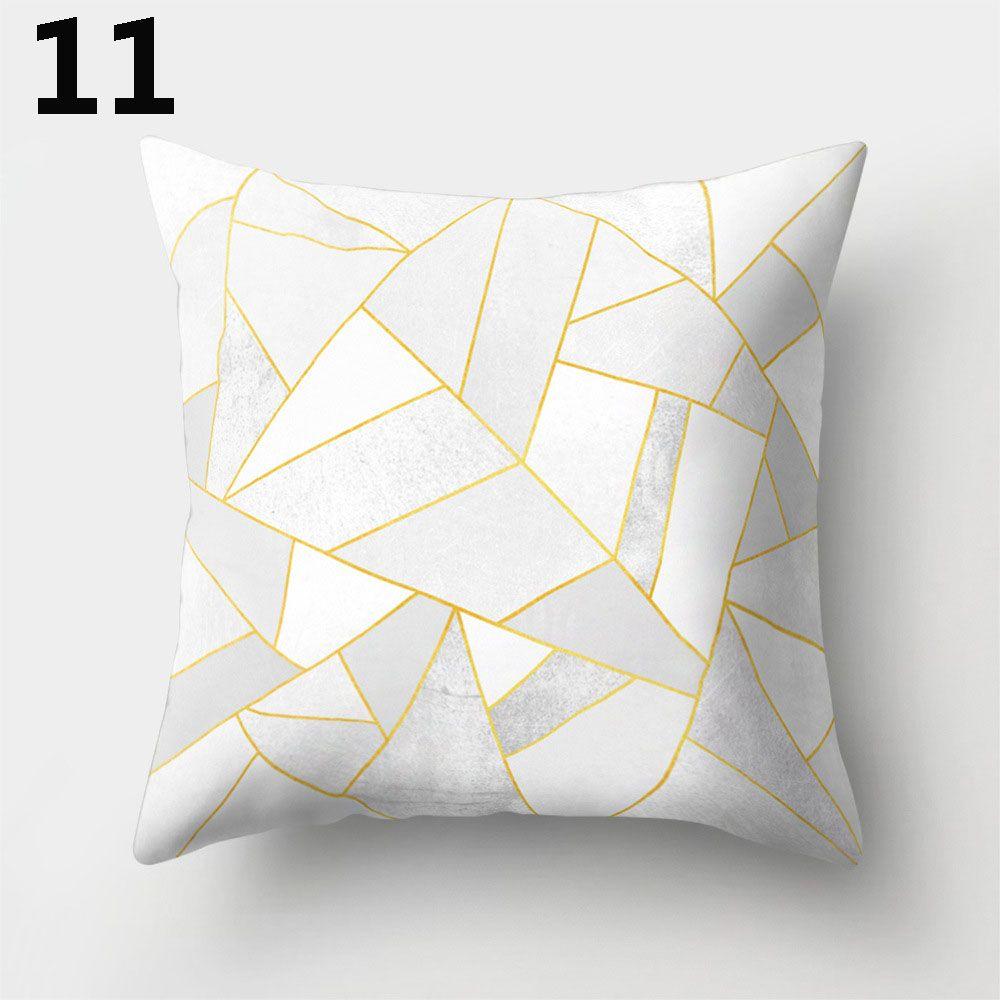Gold Shining Home Decor Car Seat Peach Skin Cashmere Cushion Cover Pillow Cases Geometric Printed