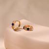 K Gold Plated Copper Zircon Inlaid Enamel Delicate Hoop Earrings For Women