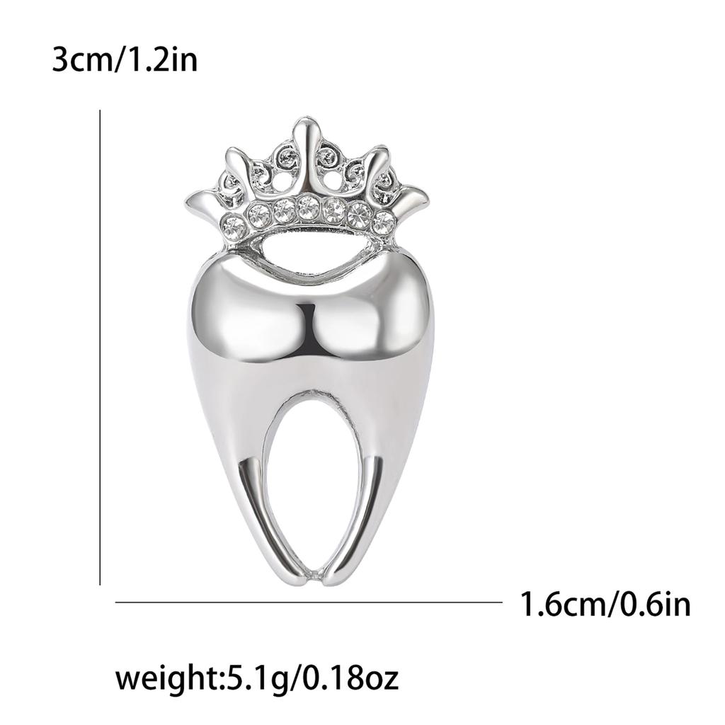 Enamel Teeth Pin for Women Unisex Rhinestone Cartoon Tooth Brooch Event Party Backpack Decoration Clothes Accessories
