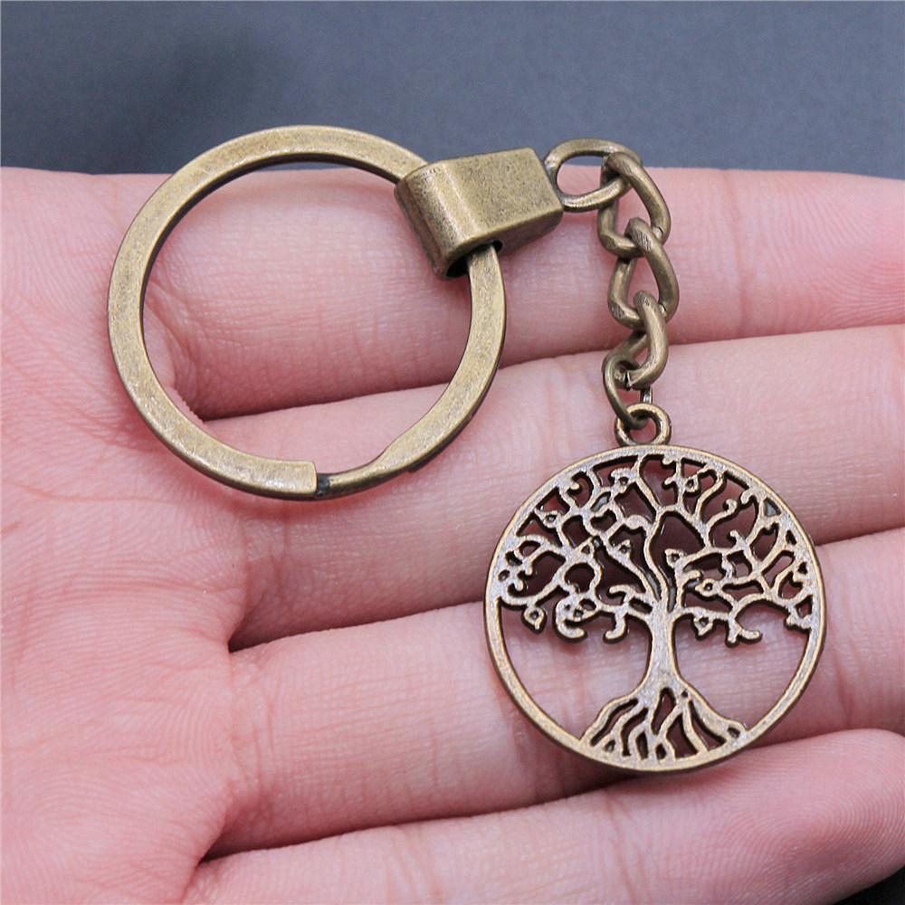 Tree of Life Nature Growth Pendant Antique Bronze Metal Keychain Trendy Gift for Nature Lovers