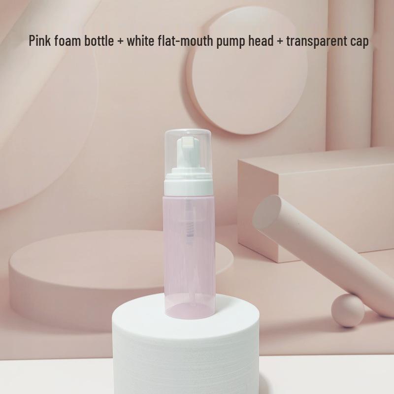 Pet Translucent Pink Press-to-Foam Refillable Cleanser/Mousse/Toothpaste Bottle, 60ml