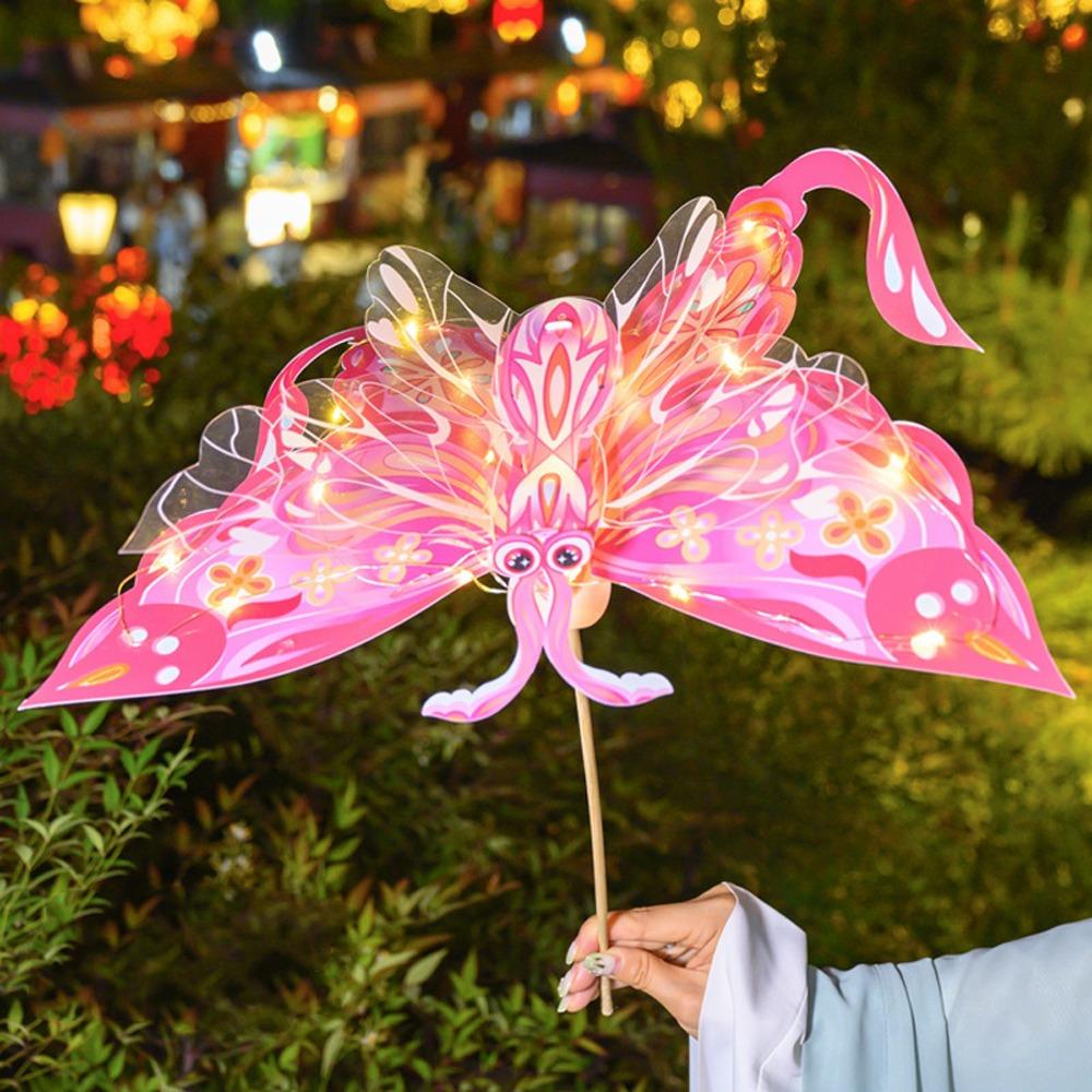 Unfinished Portable Lantern Cartoon Antique Lantern Butterfly Wing Lantern  Educational Toy