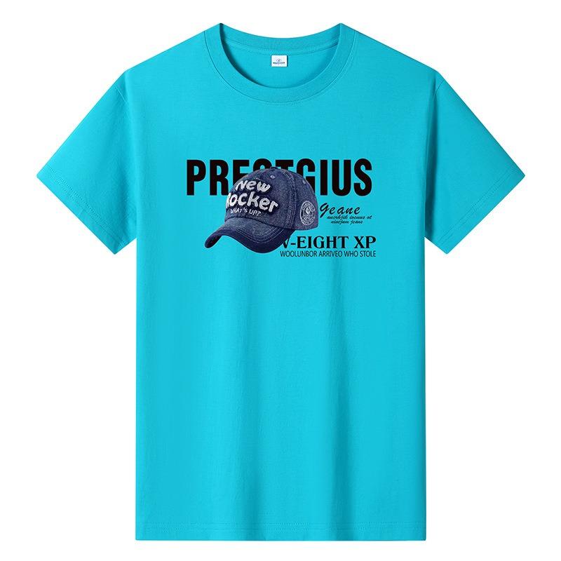 IHUASU Men's Fashion Casual Summer Spring O-Neck Short Sleeve Blouses & Shirts Elegant