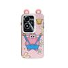KEYSION Cute Ear Cartoon Case for OPPO A79 5G with Lanyard Soft Silicone+PC Shockproof Phone Back Cover for OPPO A79 5G